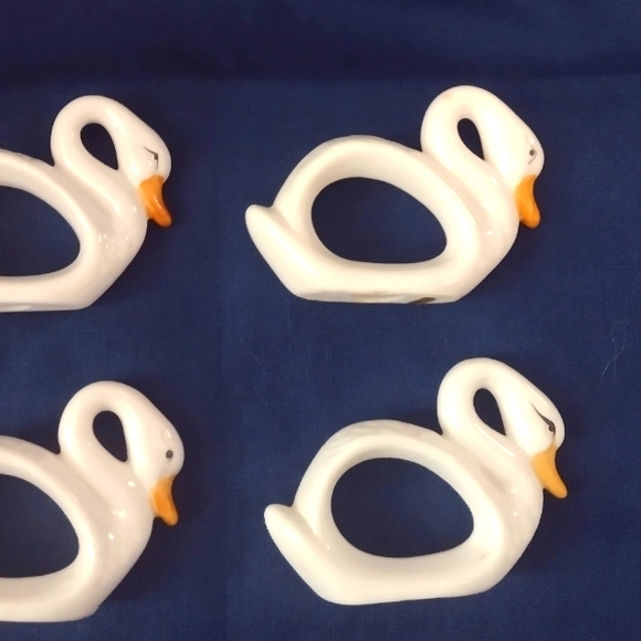 Set of 7 Vintage ceramic geese napkin rings - Picture 4 of 5